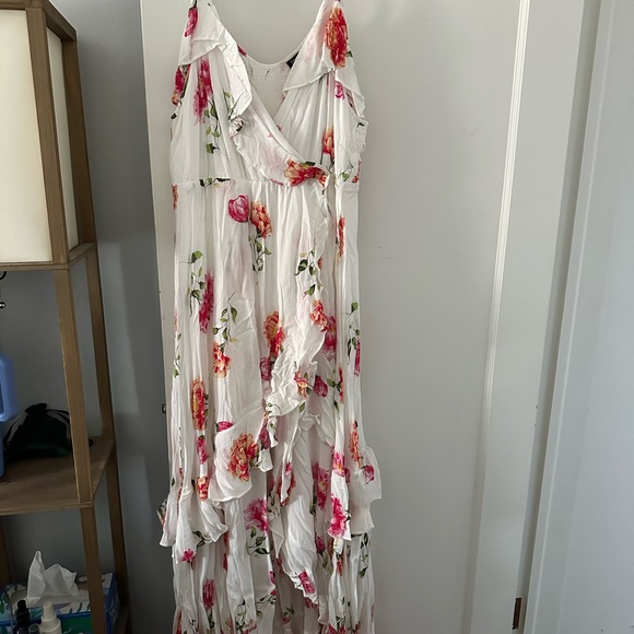 torrid Dresses & Skirts - Torrid White Cream Ruched Tiered Maxi Dress